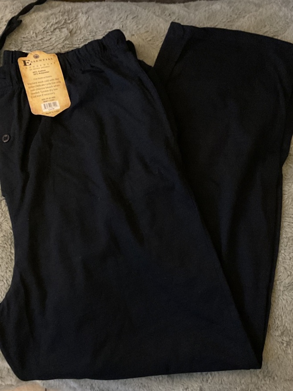 Essentials Men's Black Drawstring Lounge Joggers